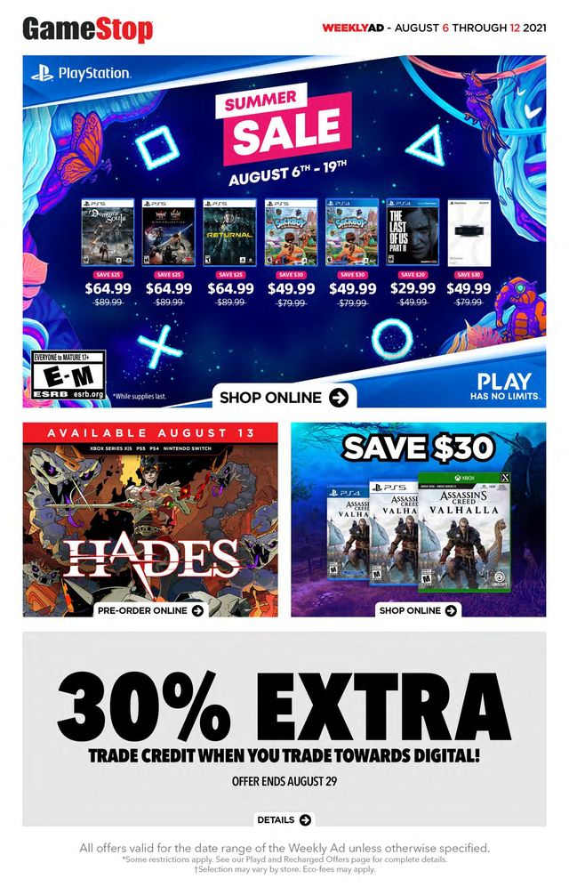 EB Games Flyer from 08/06/2021
