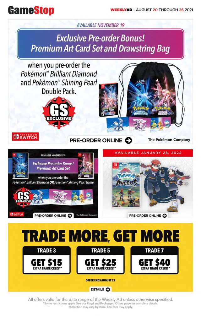 EB Games Flyer from 08/20/2021