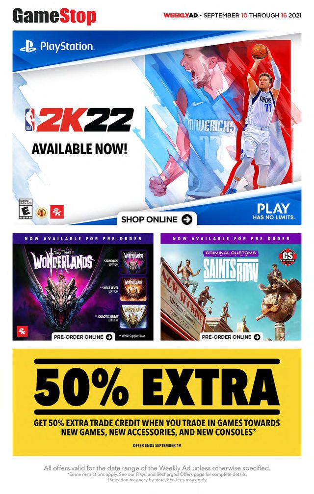 EB Games Flyer from 09/10/2021