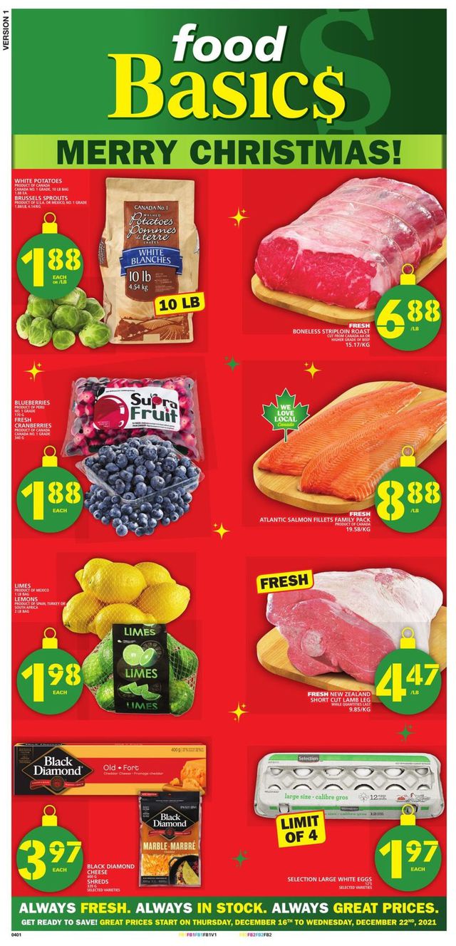 Food Basics Flyer from 12/16/2021