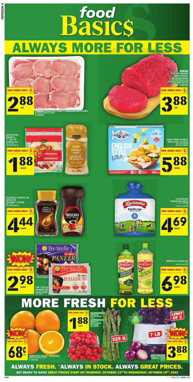 Food Basics Flyer from 10/13/2022