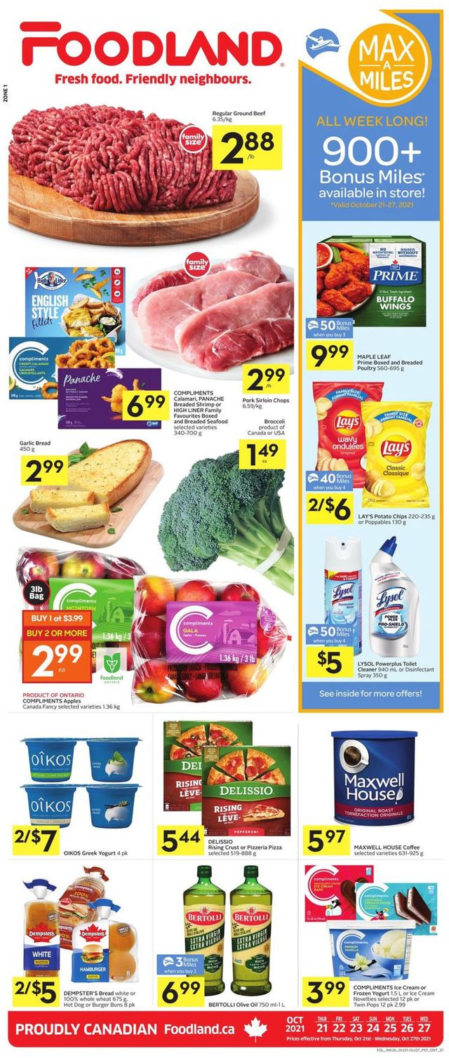 Foodland Flyer from 10/21/2021