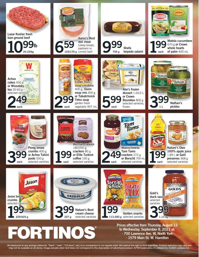 Fortinos Flyer from 08/19/2021