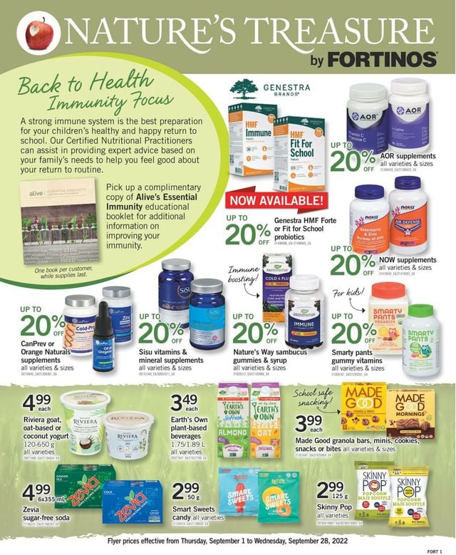 Fortinos Flyer from 09/08/2022