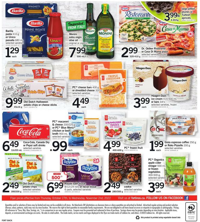Fortinos Flyer from 10/27/2022