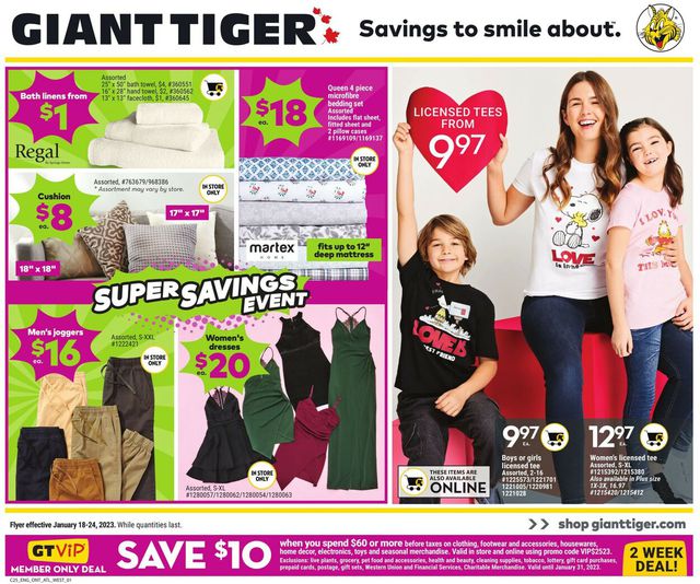 Giant Tiger Flyer from 01/18/2023