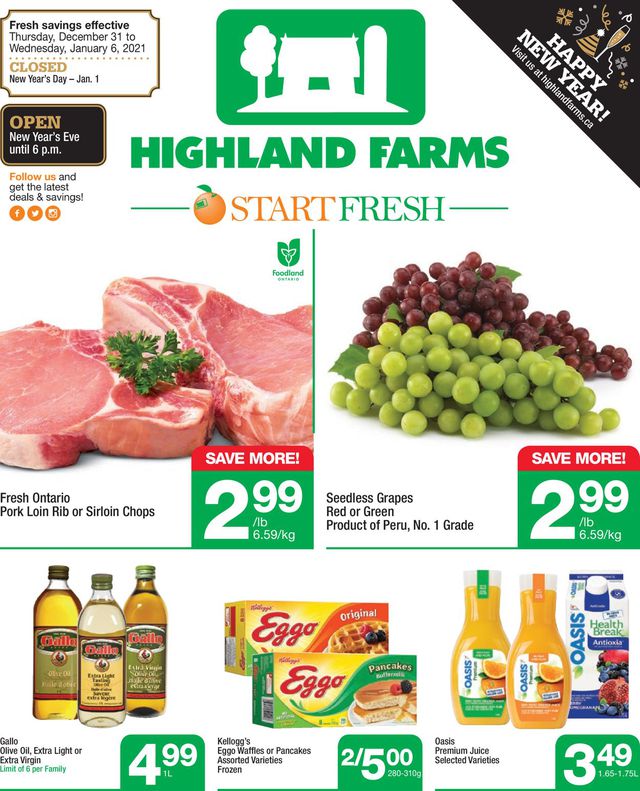 Highland Farms Flyer from 12/31/2020