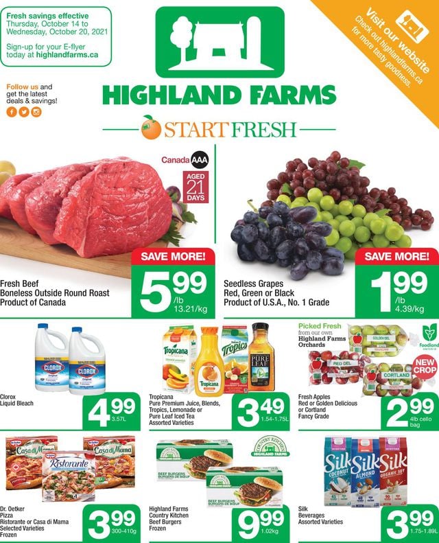 Highland Farms Flyer from 10/14/2021