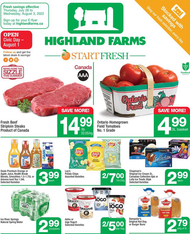 Highland Farms Flyer from 07/28/2022