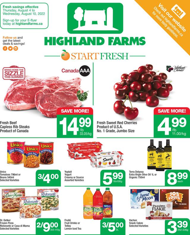 Highland Farms Flyer from 08/04/2022