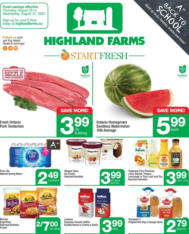Highland Farms Flyer from 08/25/2022
