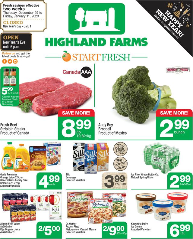Highland Farms Flyer from 12/29/2022