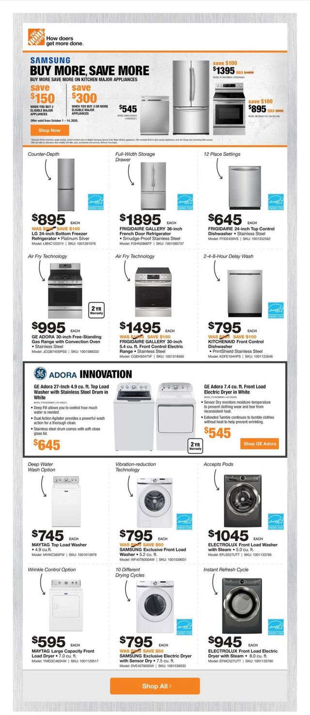Home Depot Flyer from 10/08/2020