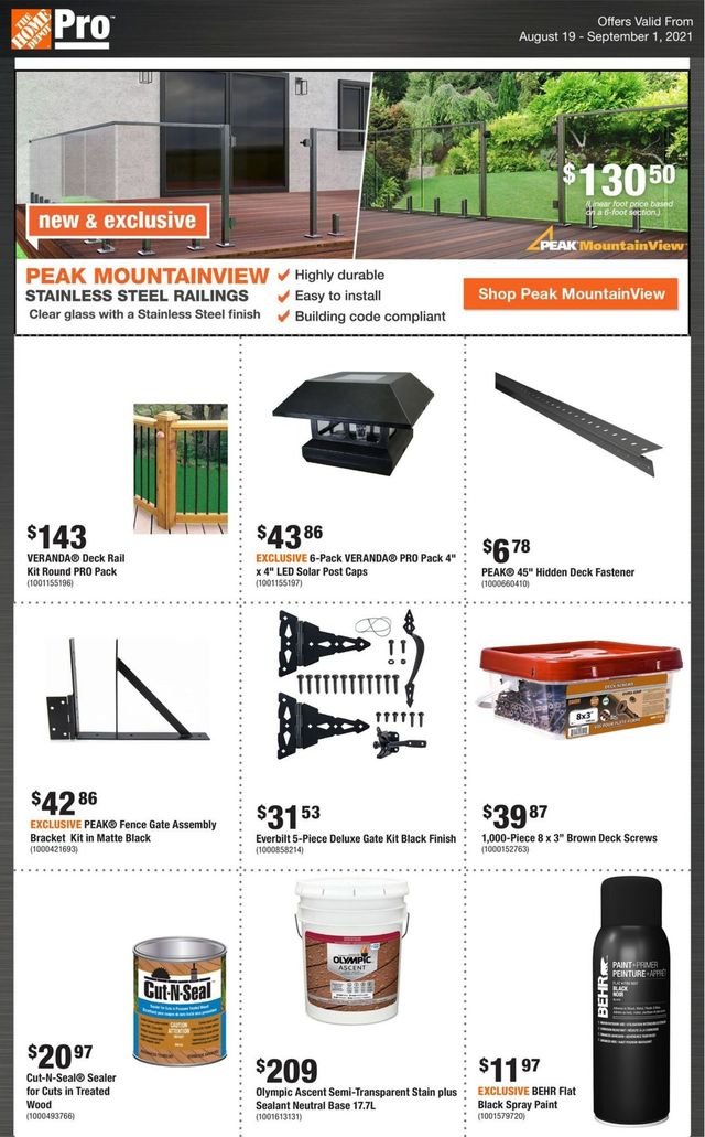 Home Depot Flyer from 08/19/2021
