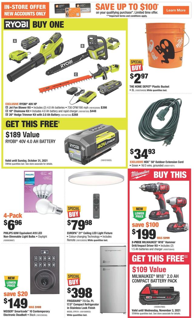 Home Depot Flyer from 10/21/2021