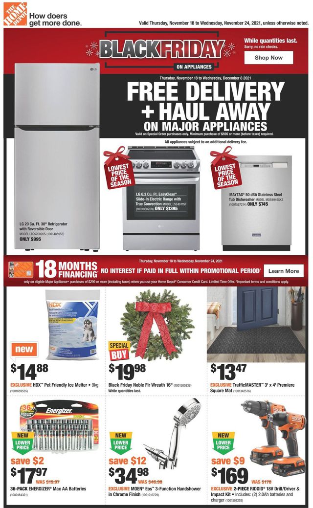 Home Depot Flyer from 11/18/2021