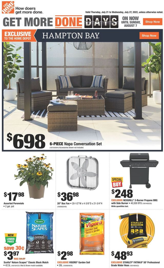 Home Depot Flyer from 07/21/2022