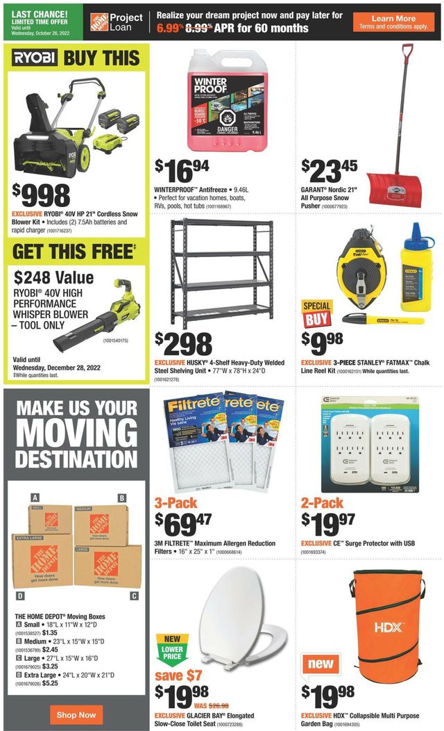 Home Depot Flyer from 10/13/2022