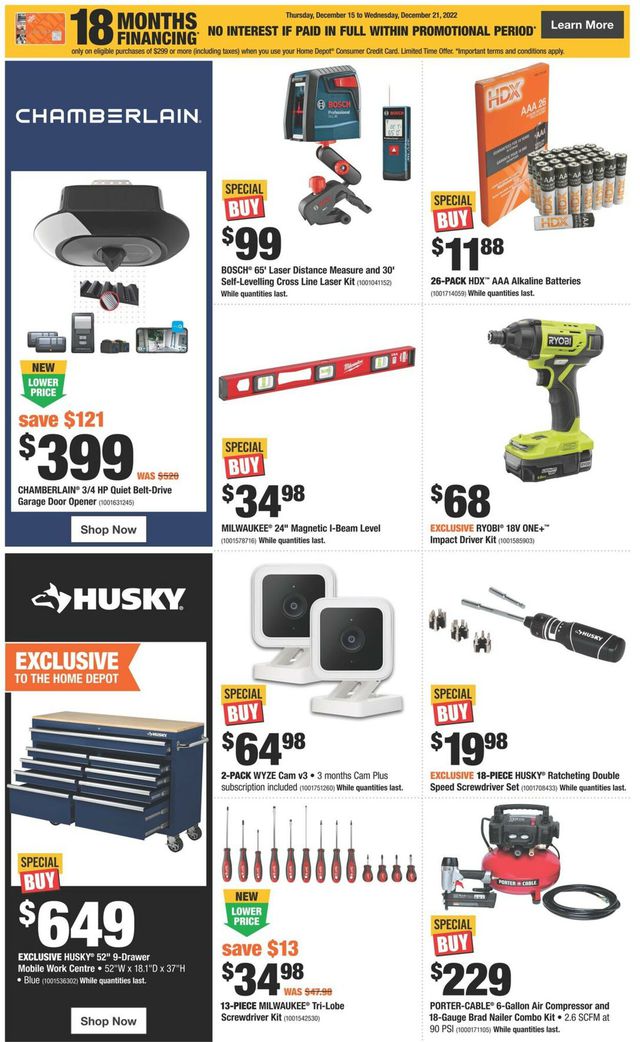 Home Depot Flyer from 12/15/2022