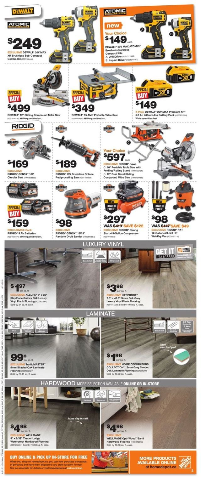 Home Depot Flyer from 07/11/2019