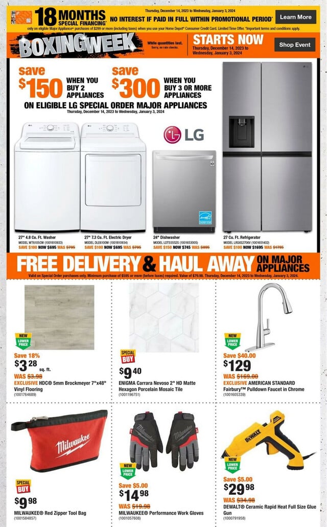 Home Depot Flyer from 12/14/2023