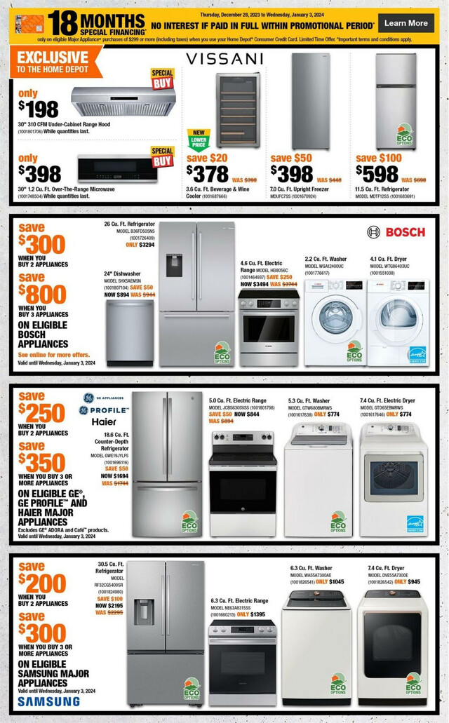 Home Depot Flyer from 12/28/2023