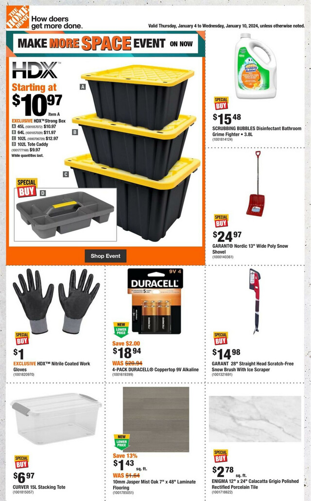 Home Depot Flyer from 01/04/2024
