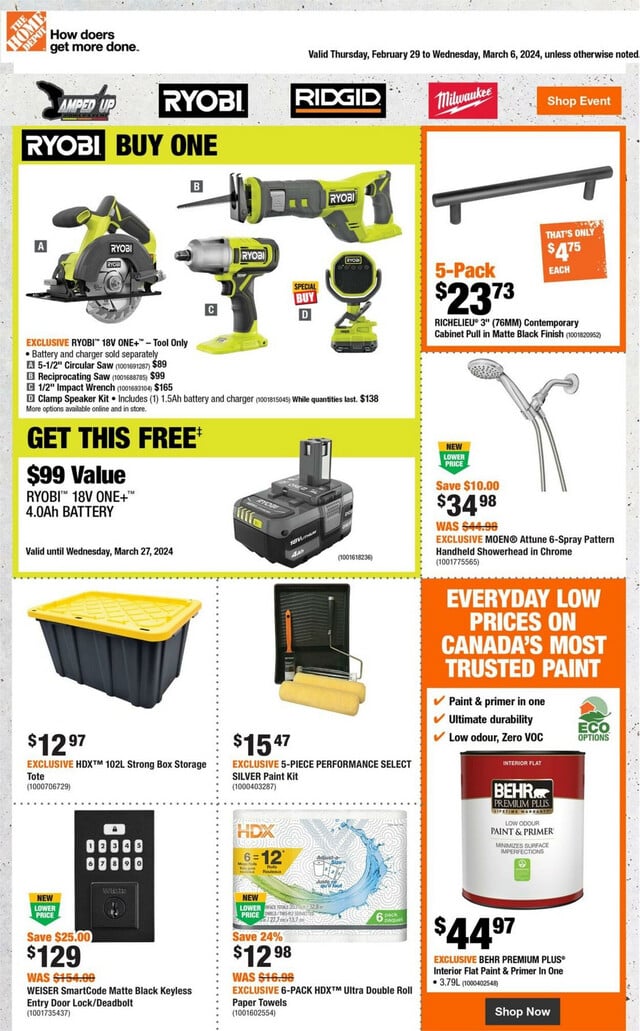 Home Depot Flyer from 02/29/2024