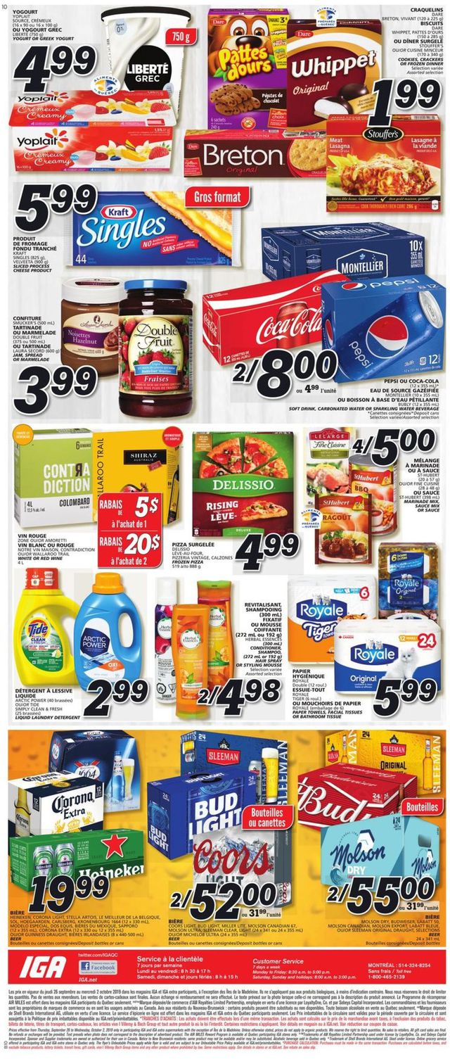 IGA Flyer from 09/26/2019