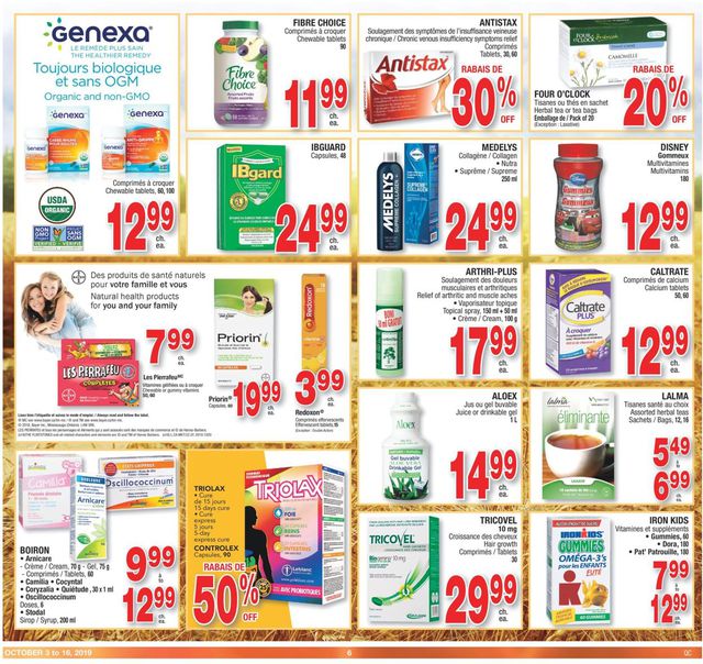 Jean Coutu Flyer from 10/03/2019