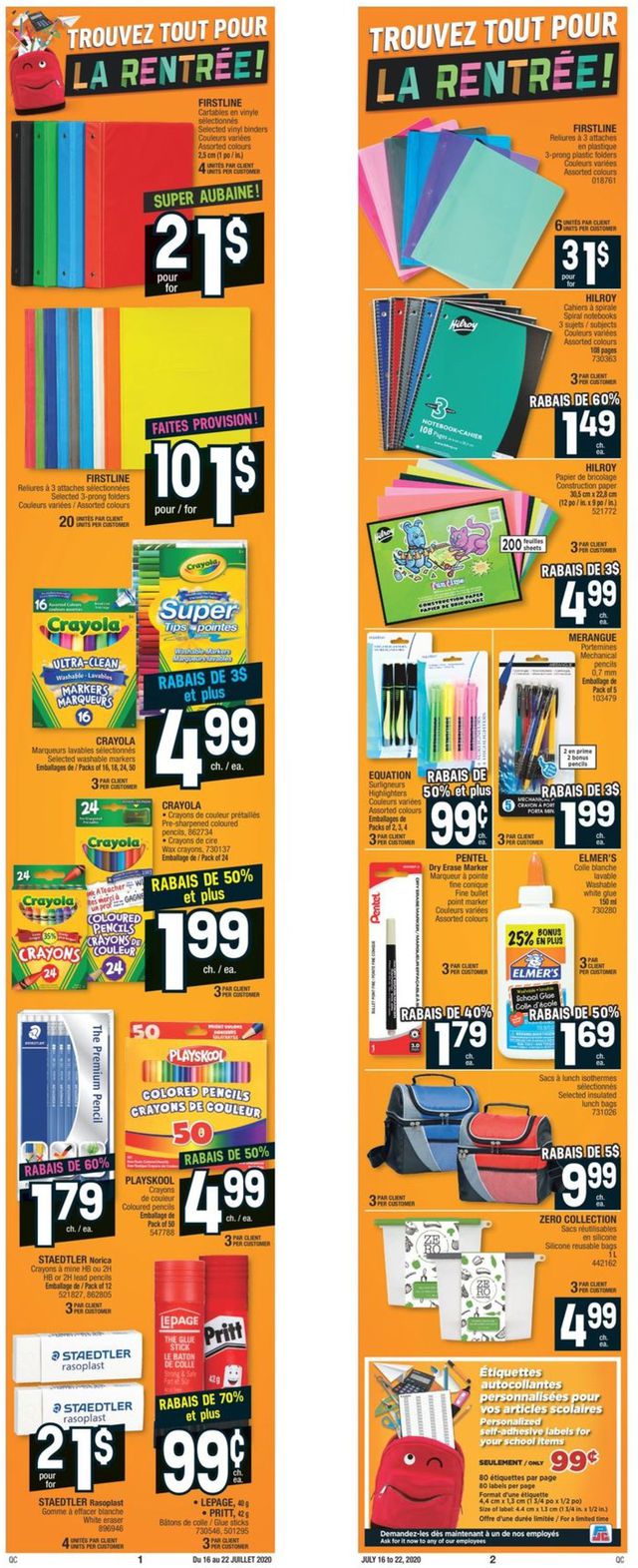 Jean Coutu Flyer from 07/16/2020