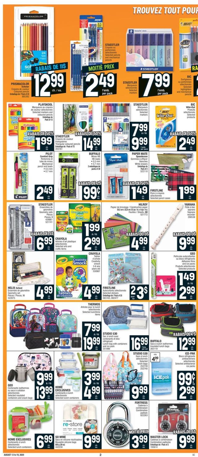 Jean Coutu Flyer from 08/13/2020