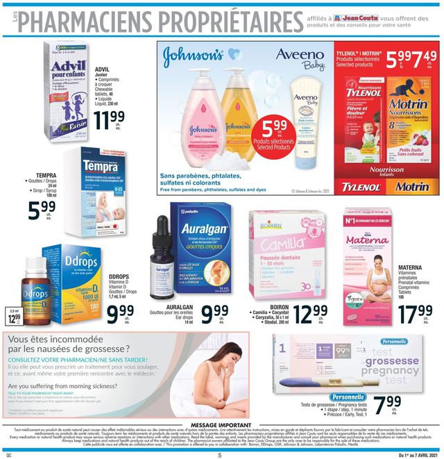 Jean Coutu Flyer from 04/01/2021