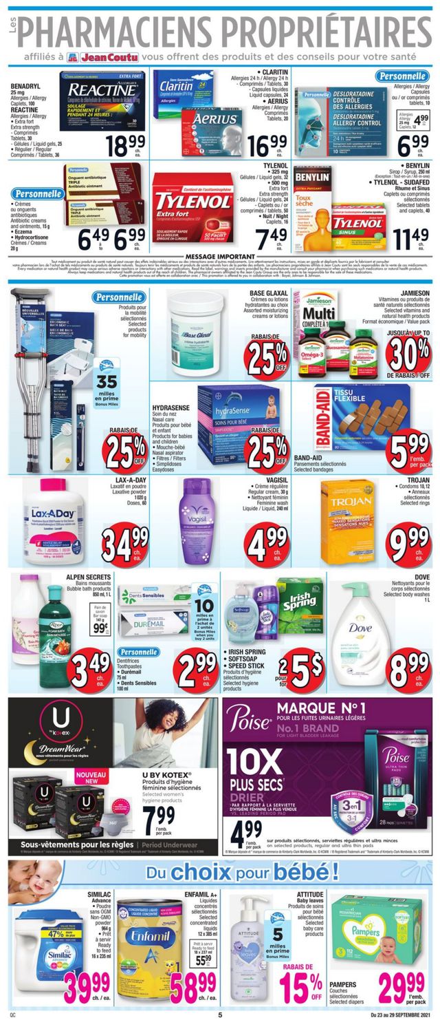 Jean Coutu Flyer from 09/23/2021