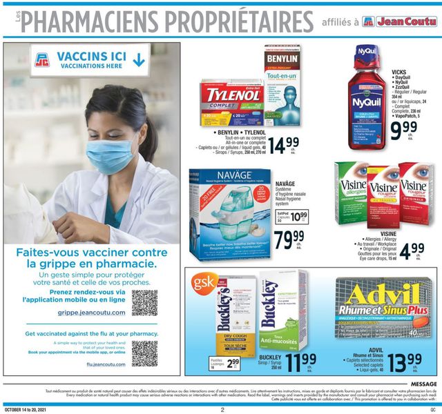 Jean Coutu Flyer from 10/14/2021