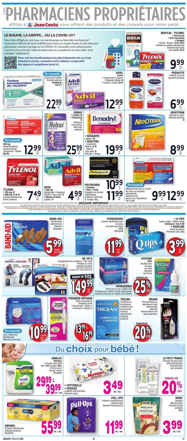 Jean Coutu Flyer from 01/13/2022