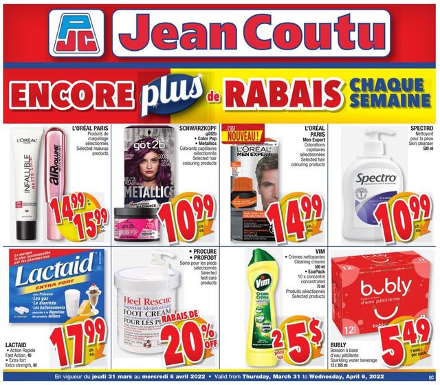 Jean Coutu Flyer from 03/31/2022