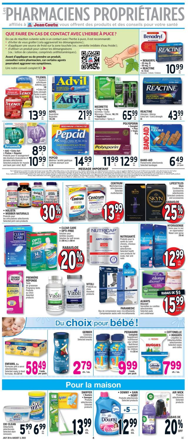 Jean Coutu Flyer from 07/28/2022