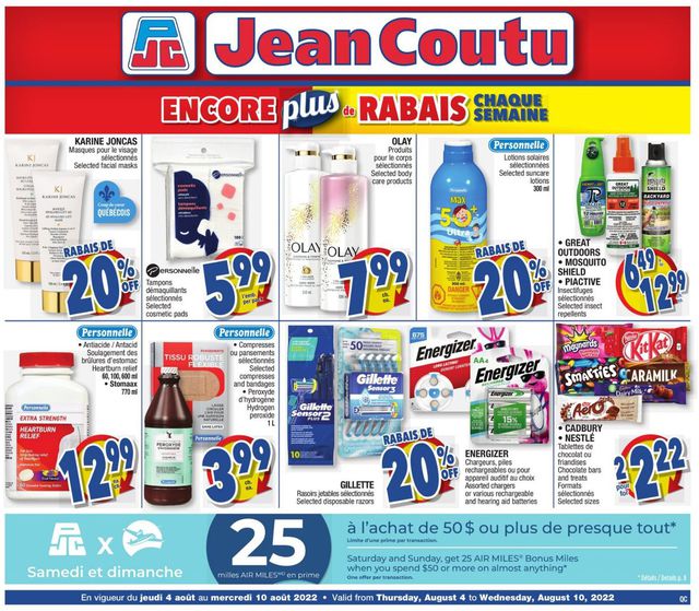 Jean Coutu Flyer from 08/04/2022