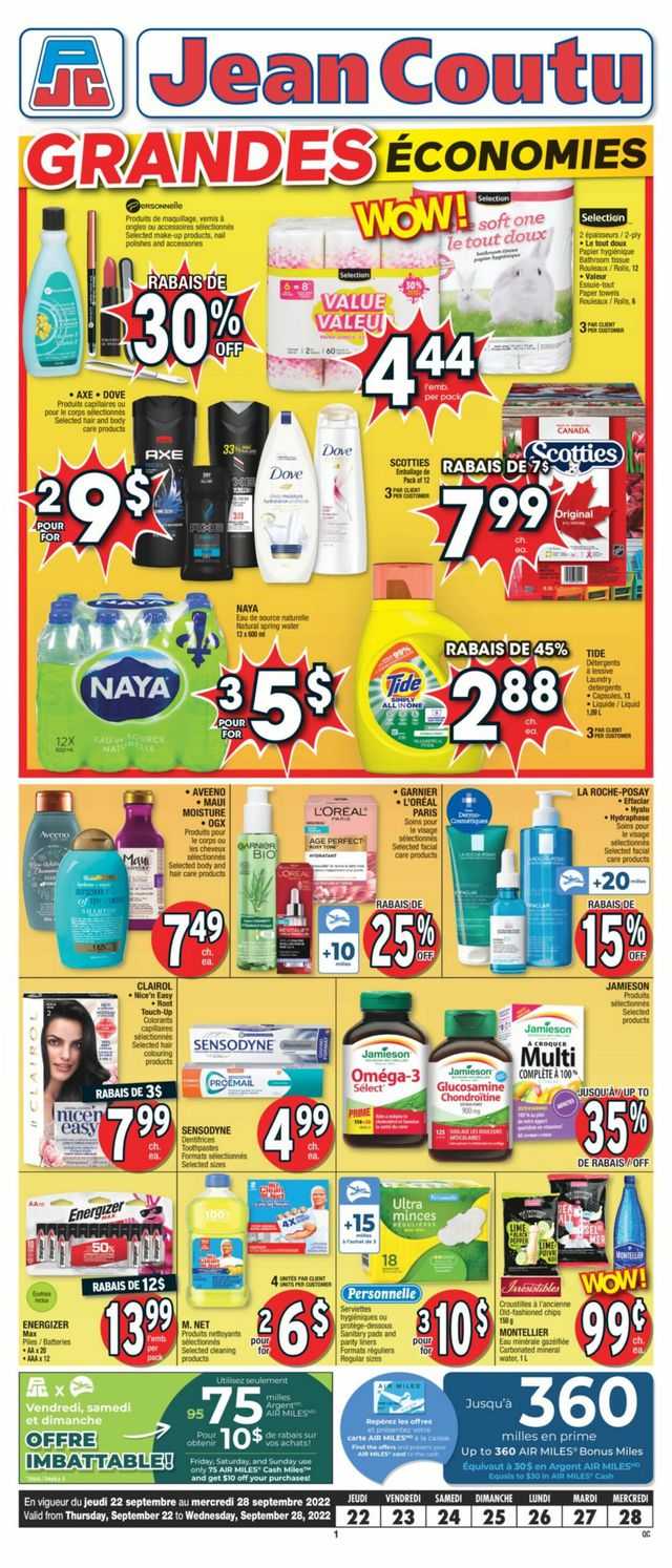 Jean Coutu Flyer from 09/22/2022