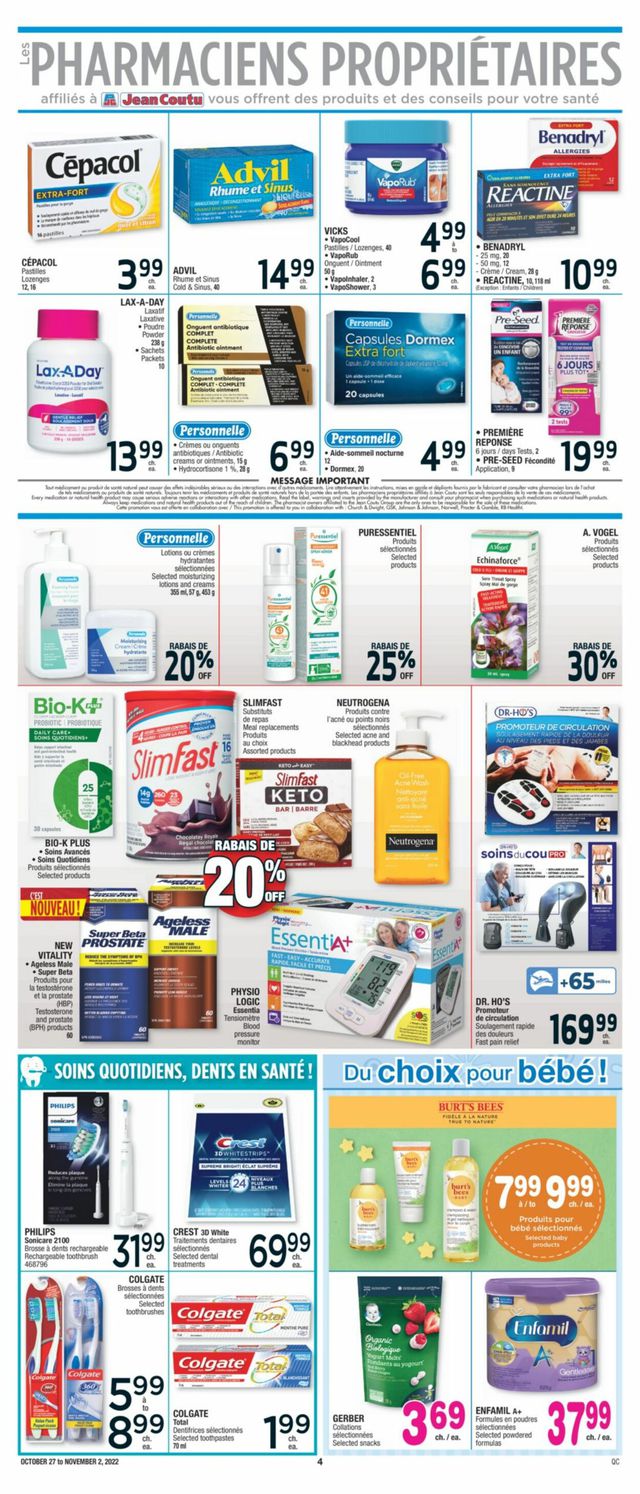 Jean Coutu Flyer from 10/27/2022