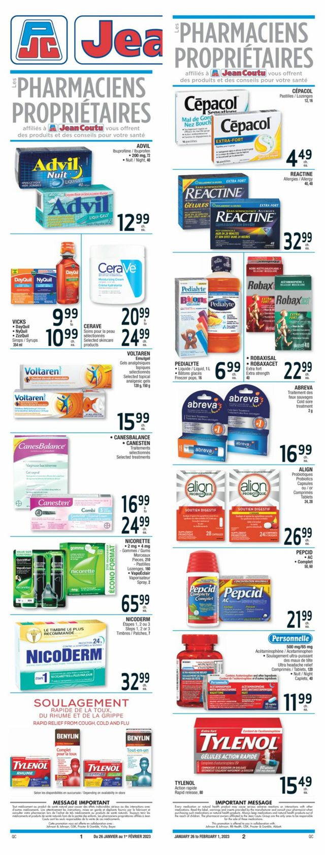 Jean Coutu Flyer from 01/26/2023