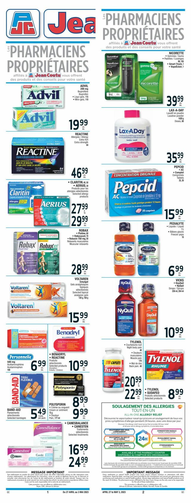 Jean Coutu Flyer from 04/27/2023