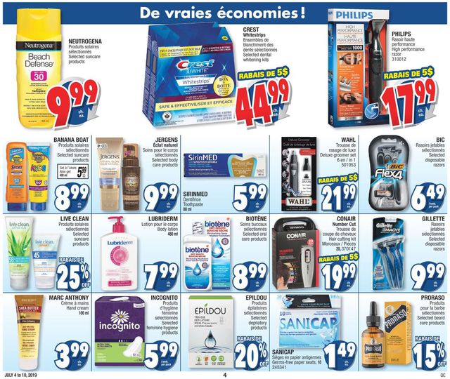 Jean Coutu Flyer from 07/04/2019