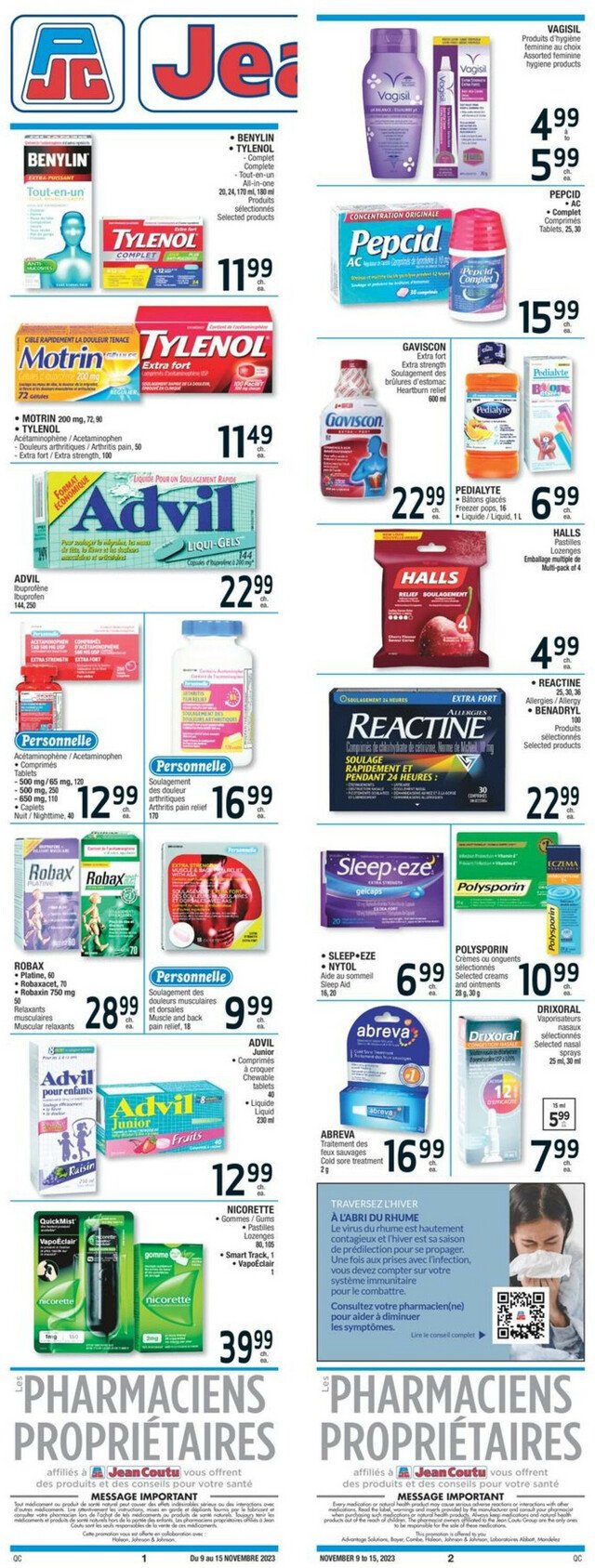 Jean Coutu Flyer from 11/09/2023