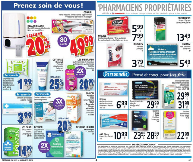 Jean Coutu Flyer from 12/28/2023