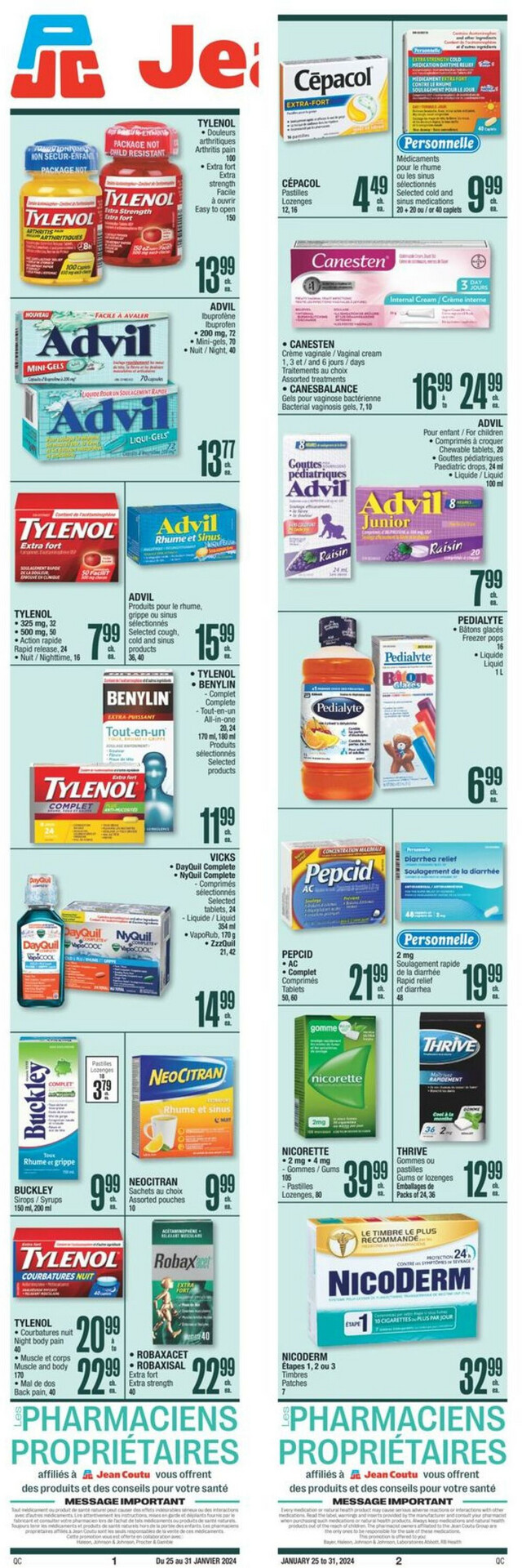 Jean Coutu Flyer from 01/25/2024