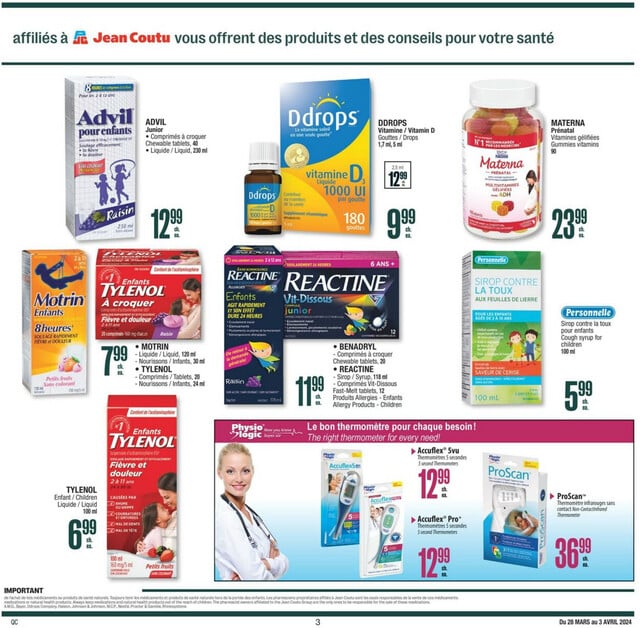 Jean Coutu Flyer from 03/28/2024