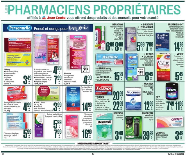 Jean Coutu Flyer from 05/16/2024