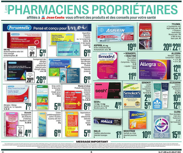 Jean Coutu Flyer from 06/27/2024
